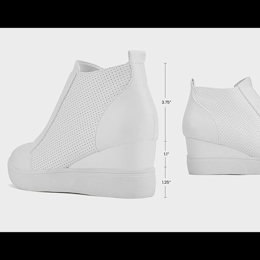 Size 9 women wedge sneakers-WHITE. New in box and never worn. Very comfortable.